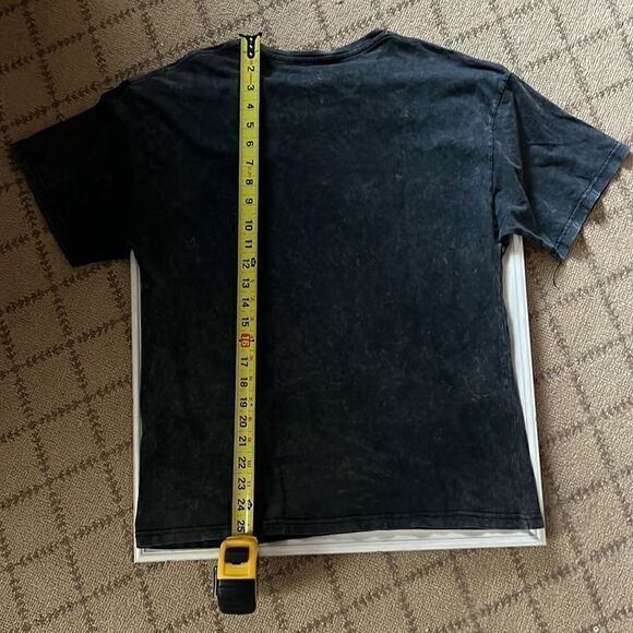 Zara Black distressed NYC tee w stud detail - S - Picture 5 of 6